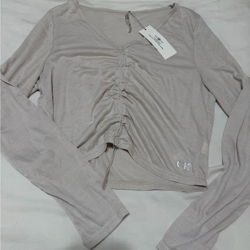Calvin Klein Women's Ruched Long Sleeve Top
